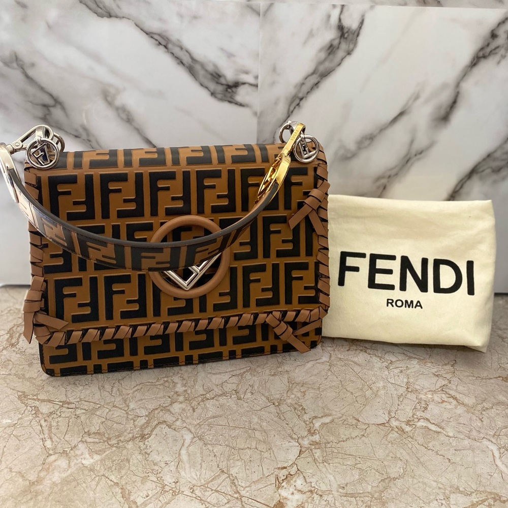 Fendi: Vitello Century F is Fendi FF Embossed Whipstitch Threads Kan